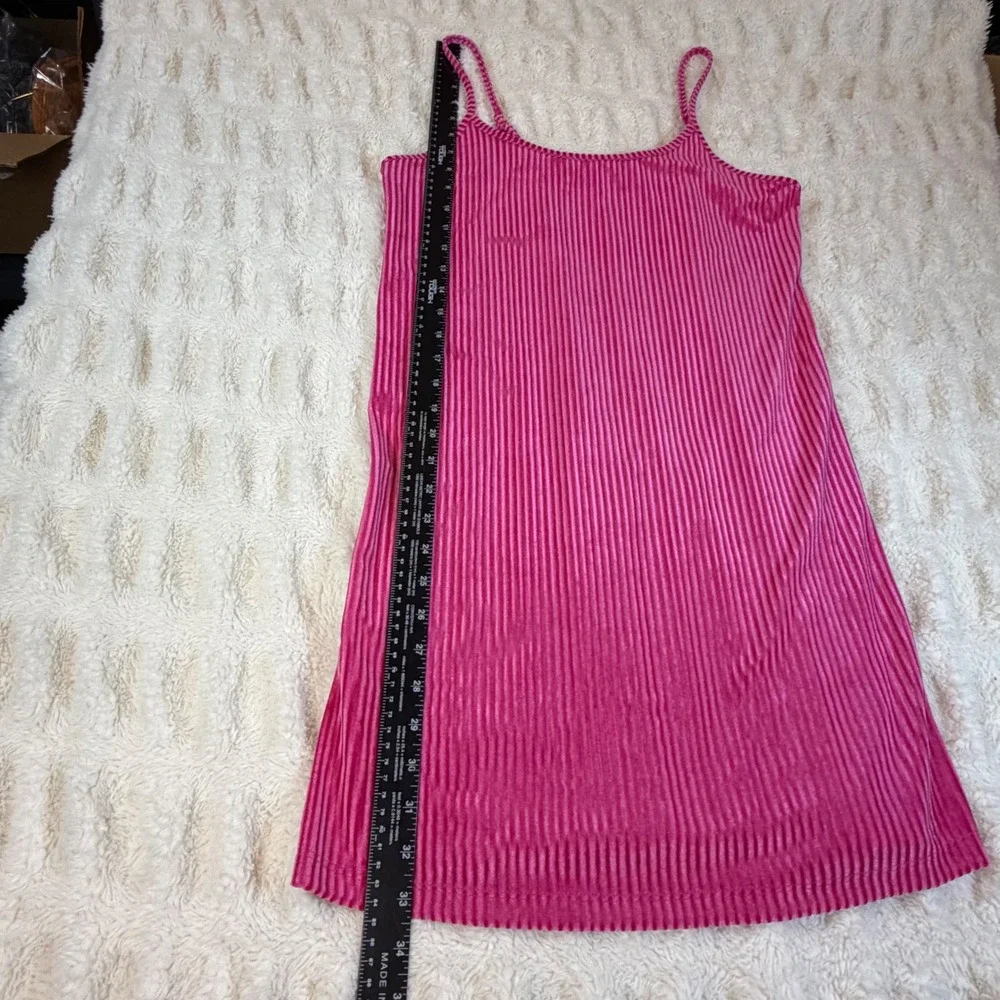 Colsie Pink Ribbed Velvet Cami Mini Dress Womens Medium VN1042782